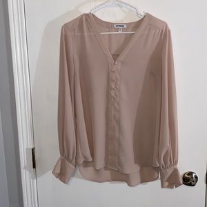 Express Medium Blush Portofini Blouse with Capped Balloon Sleeves